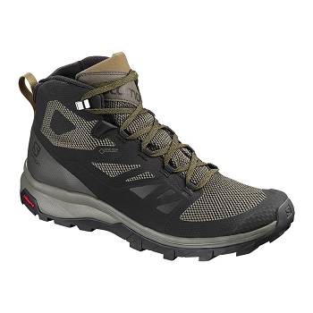 Salomon OUTline MID GTX - Olivovo Zelene Turistické Topánky Panske, S0109SK